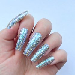 Blue Silver Metallic Iridescent Flakes