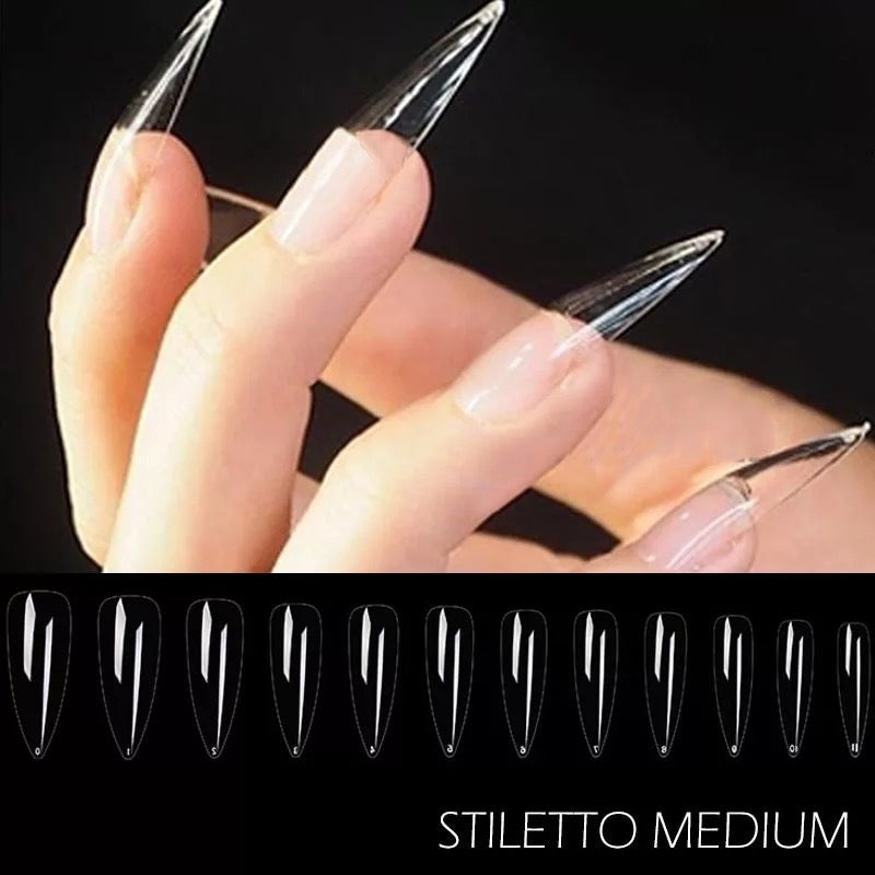 Long Square Nail Tips – Clear Full Cover